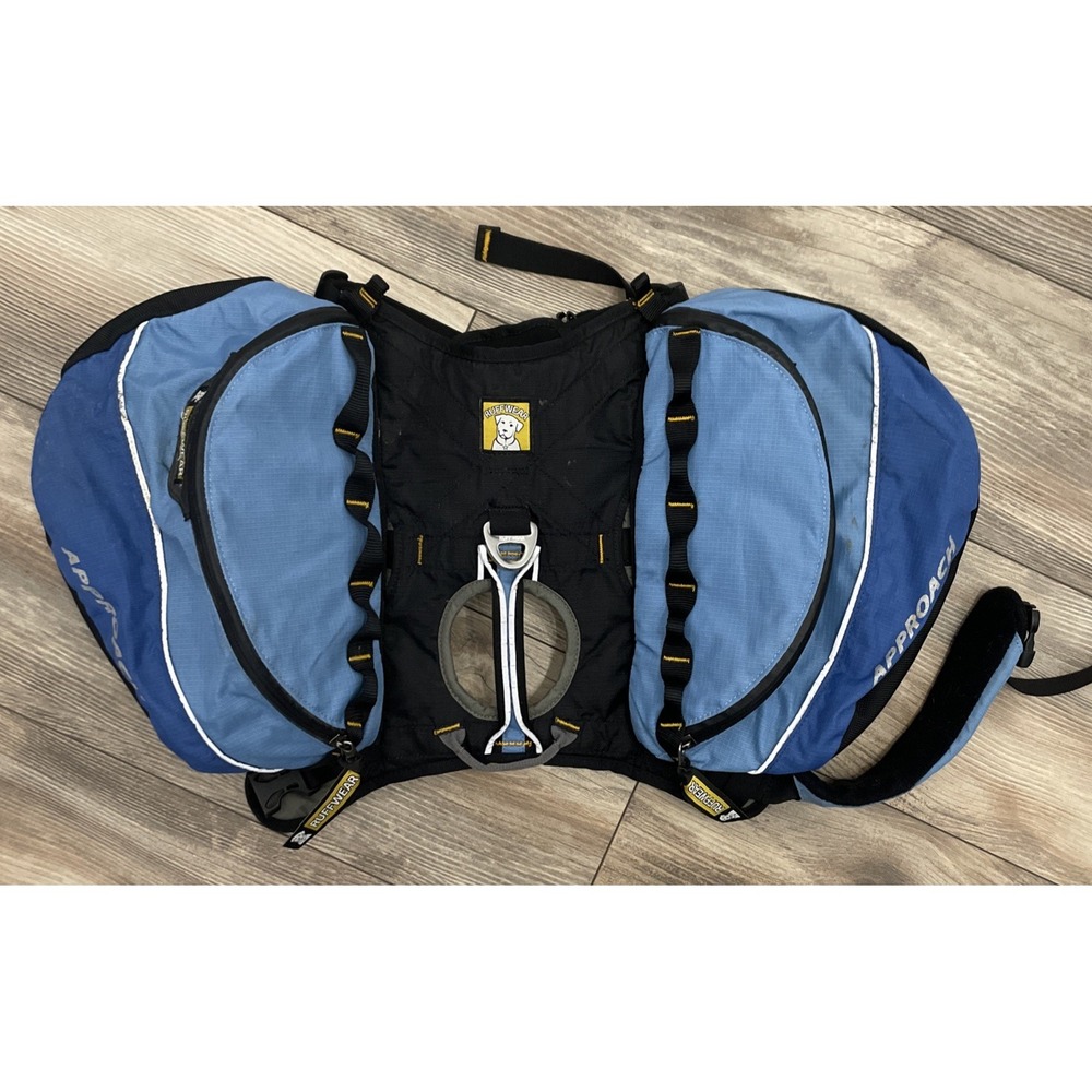 Ruffwear Approach Dog Harness Hiking Pack Saddlebags Medium Blue
